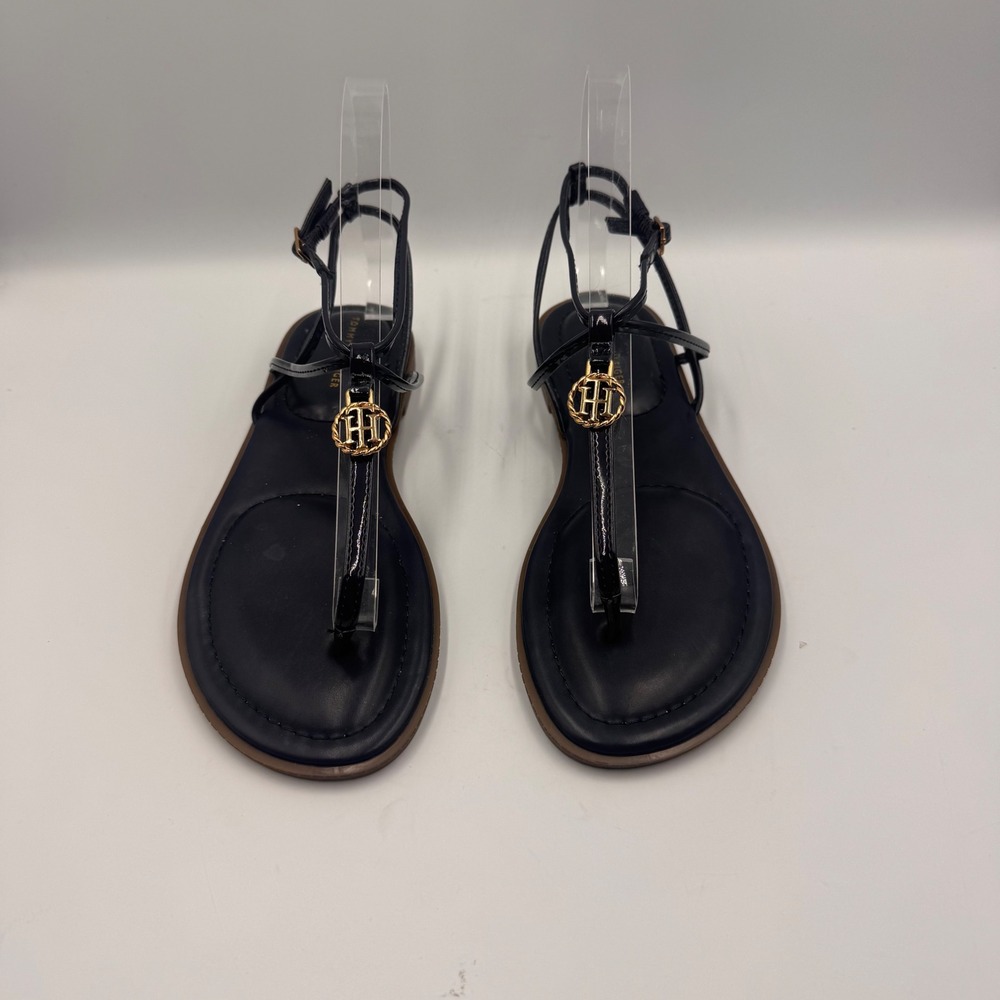 NEW Tommy Hilfiger Morina-Z DarkBlue Strappy Thong Sandals Womens 7M TStrap Flat - Picture 9 of 10